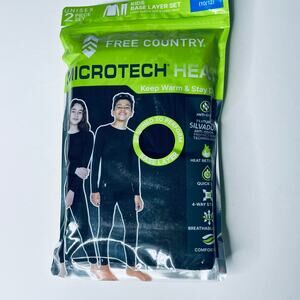 Free Country Microtech Heat Base Layer Set Shirt Pants Black